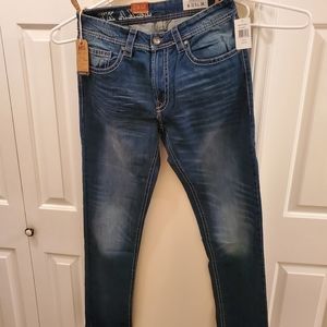 MEN'S DISTRESSED SIZE W32 X34L STRETCH UE JEANS
